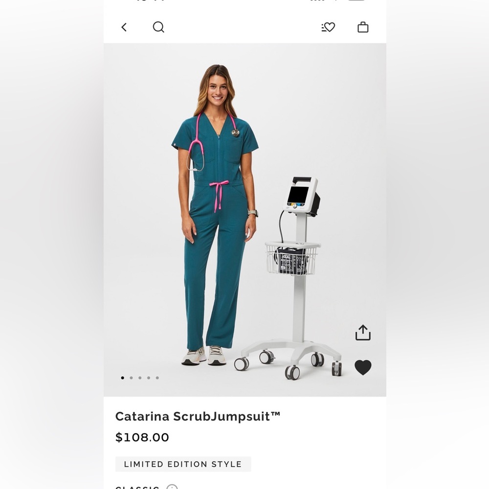 Catrina scrub jumpsuit/ Caribbean blue size S